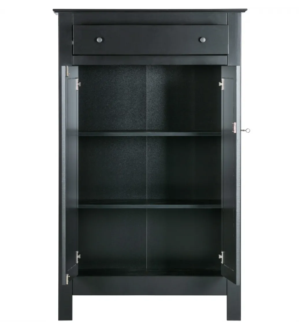 Komoda EVA 150 cm drewno sosna czarna*WOOOD Outlet