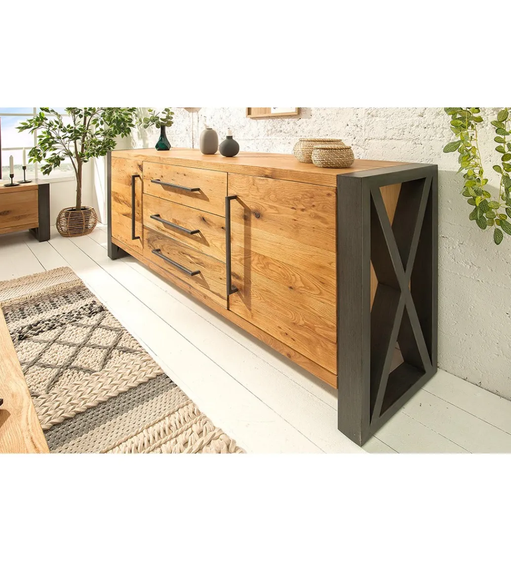 Komoda FACTORY Thor 200 cm drewno dziki dąb*Invicta Interior Outlet