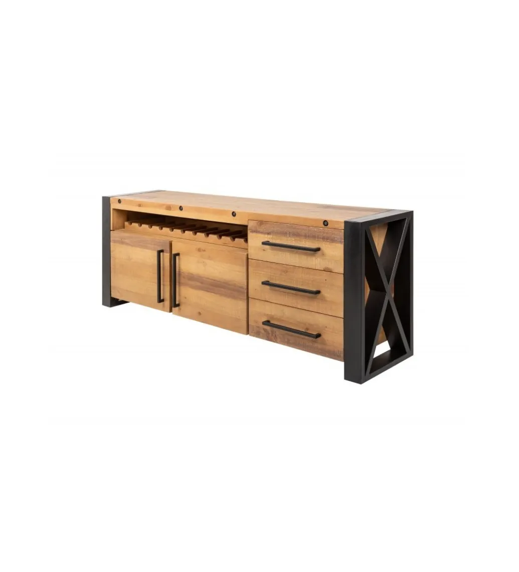 Komoda FACTORY Thor 195 cm drewno sosna brąz*Invicta Interior Discount