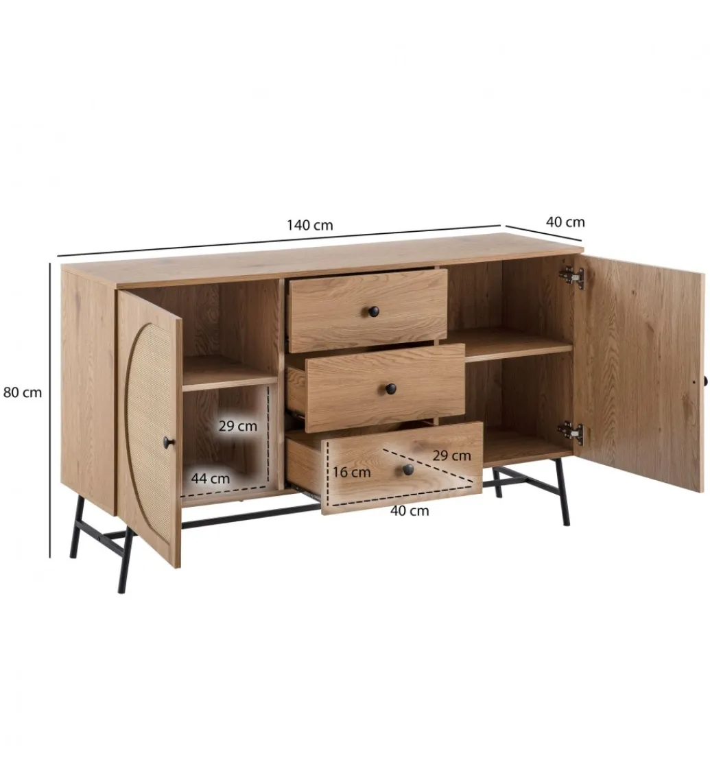 Komoda FONTA 140 cm w optyce dębu*WOHNLING, GERMANY Discount