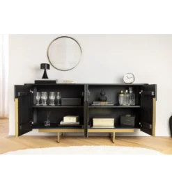Komoda GATSBY 160 cm drewno mango czarna*Invicta Interior - przedsprzedaż Best