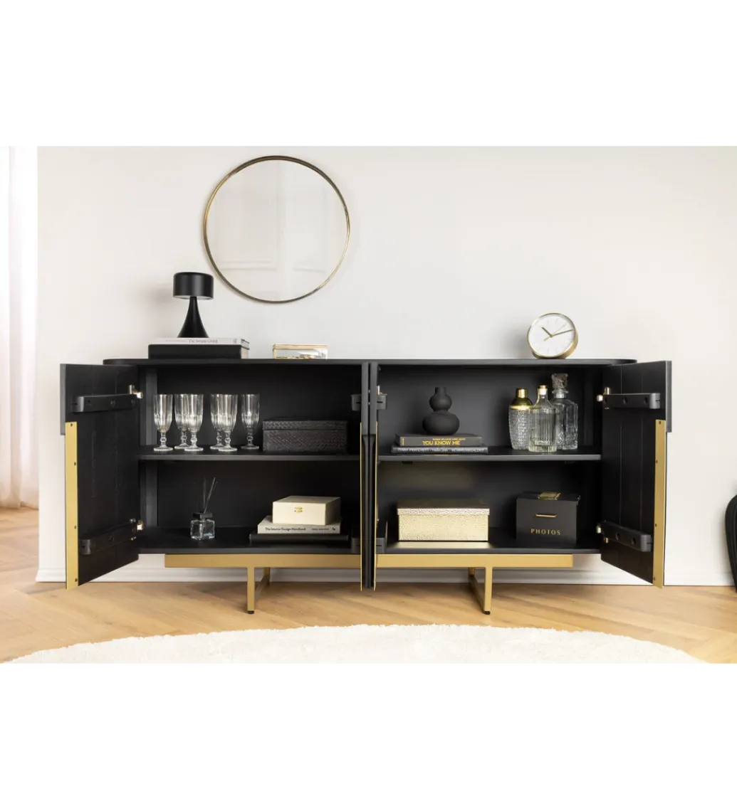 Komoda GATSBY 160 cm drewno mango czarna*Invicta Interior - przedsprzedaż Best