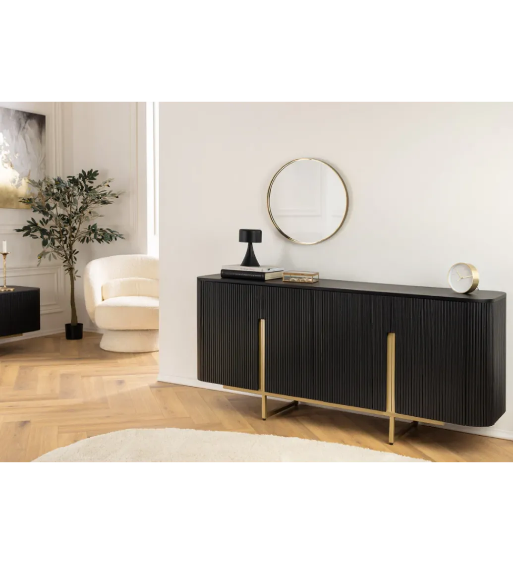 Komoda GATSBY 160 cm drewno mango czarna*Invicta Interior - przedsprzedaż Best