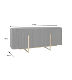 Komoda GATSBY 160 cm drewno mango czarna*Invicta Interior - przedsprzedaż Best
