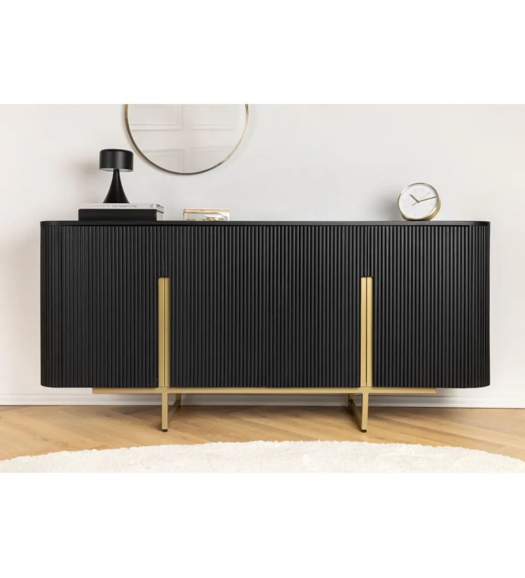 Komoda GATSBY 160 cm drewno mango czarna*Invicta Interior - przedsprzedaż Best