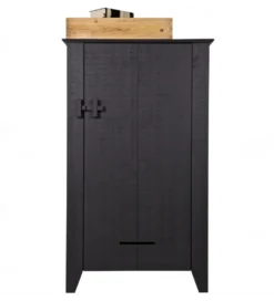 Komoda GIJS 142 cm drewno sosna czarna*WOOOD Clearance