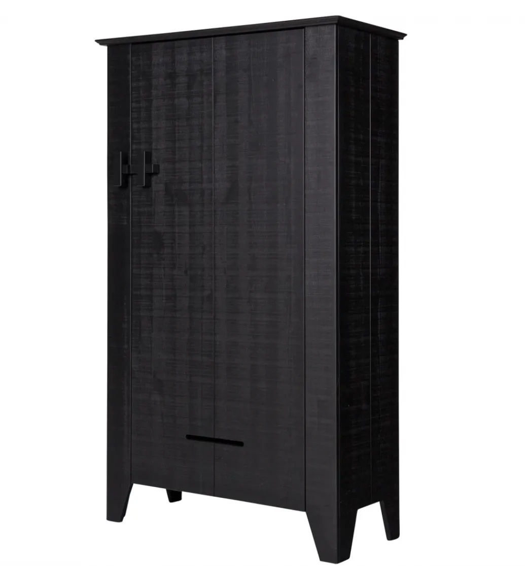Komoda GIJS 142 cm drewno sosna czarna*WOOOD Clearance