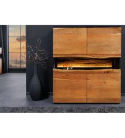 Komoda GRAND ACACIA 120 cm drewno akcja LED*Invicta Interior - przedsprzedaż