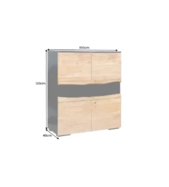 Komoda GRAND ACACIA 120 cm drewno akcja LED*Invicta Interior - przedsprzedaż