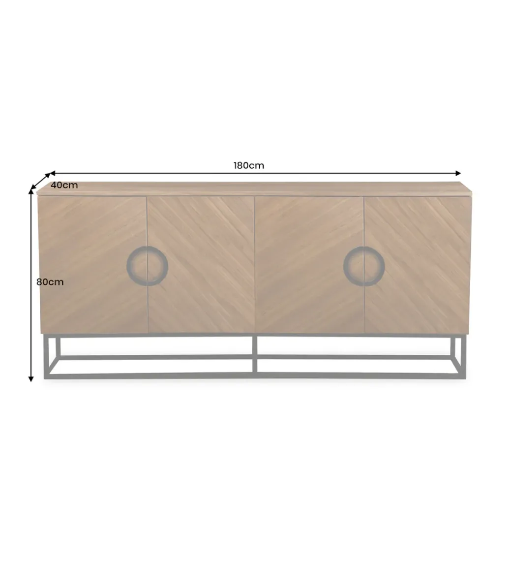 Komoda GRANDEZZA 180 cm kolor drewna orzecha*Invicta Interior - przedsprzedaż Best