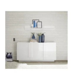 Komoda HAMBURG 146 cm biała z dodatkiem koloru dąb Mercure*MCA Linia Włoska Outlet