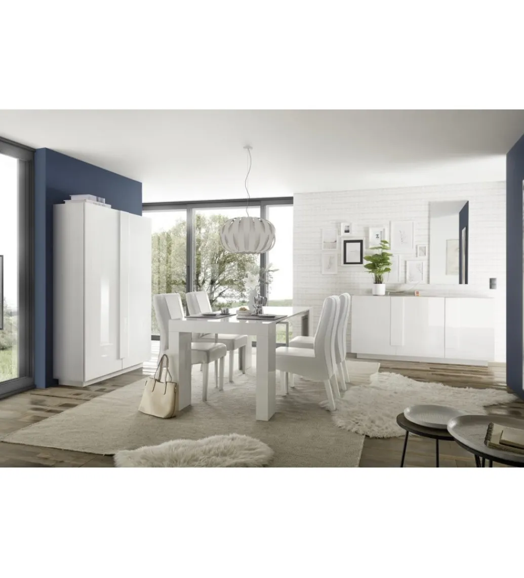 Komoda HAMBURG 146 cm biała z dodatkiem koloru dąb Mercure*MCA Linia Włoska Outlet
