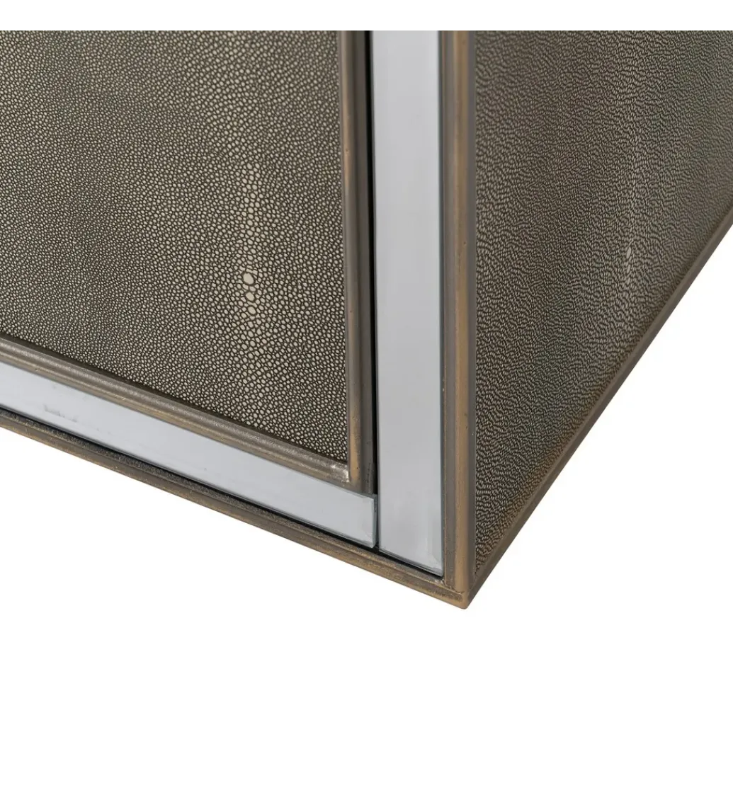 Komoda KOSTI 81 cm szklana srebrno-szary*Zona-Design Best