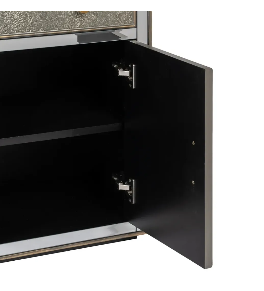 Komoda KOSTI 81 cm szklana srebrno-szary*Zona-Design Best