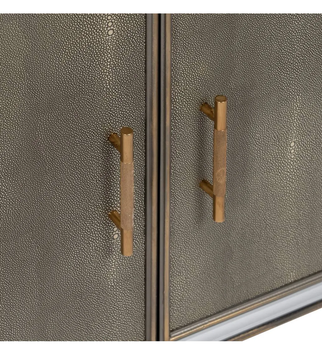 Komoda KOSTI 81 cm szklana srebrno-szary*Zona-Design Best