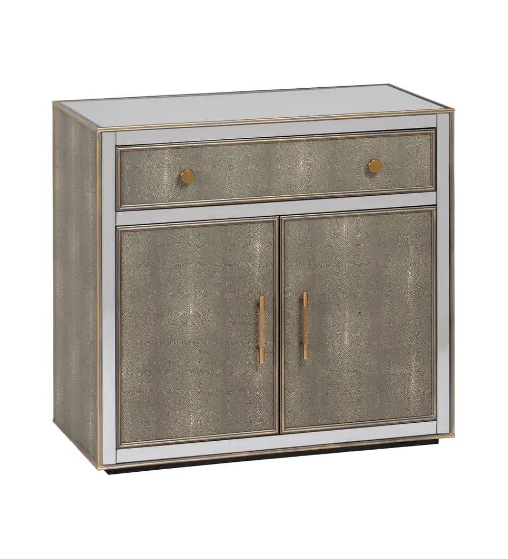 Komoda KOSTI 81 cm szklana srebrno-szary*Zona-Design Best