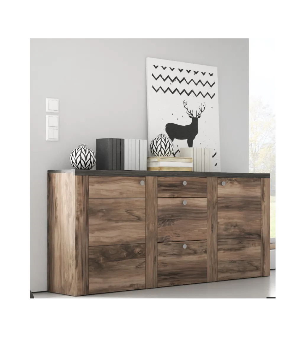 Komoda LARONA 176 Cm O Wybarwieniu Satin Nussbaum z kolorem Touchwood*Helvetia Online