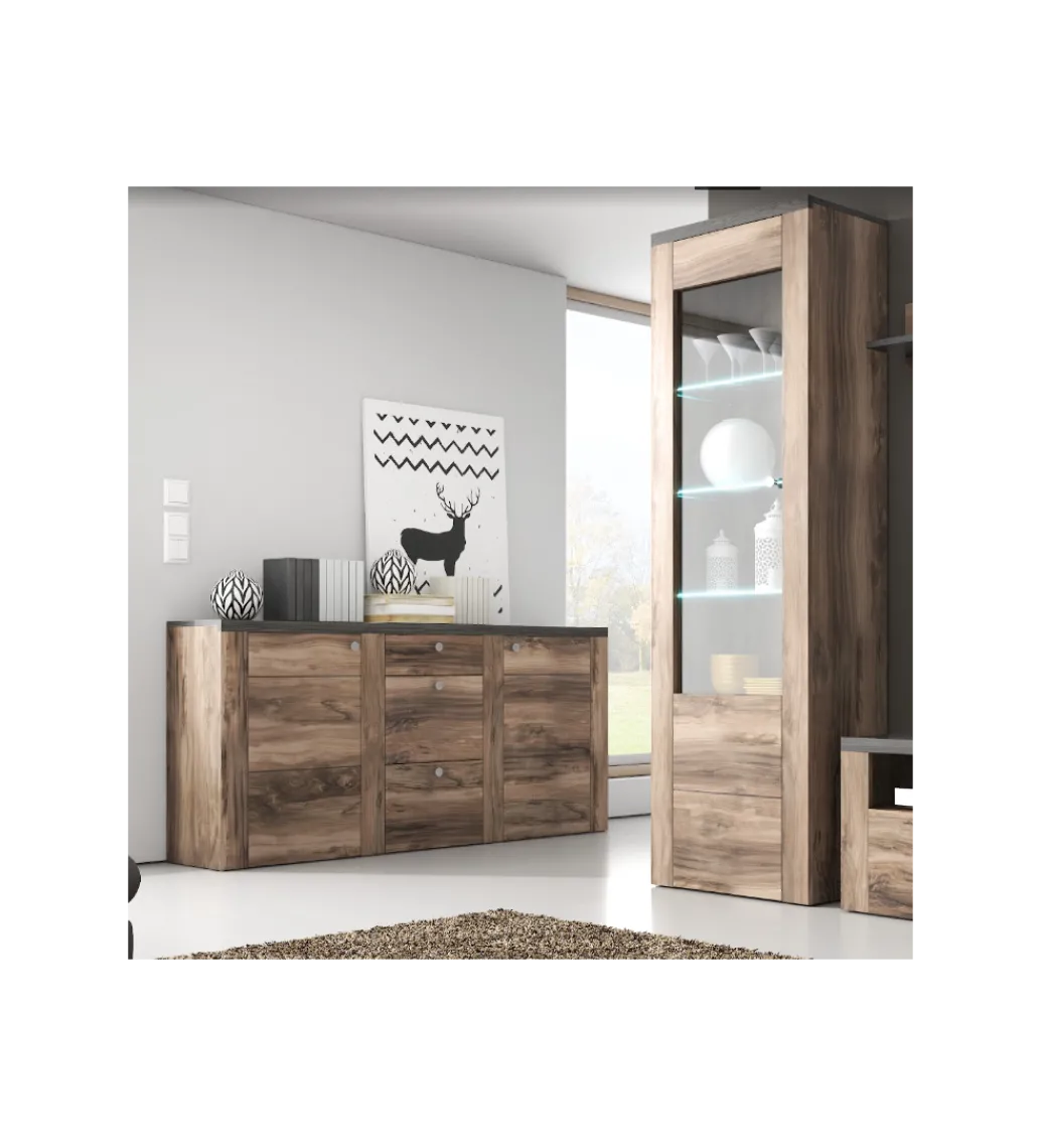 Komoda LARONA 176 Cm O Wybarwieniu Satin Nussbaum z kolorem Touchwood*Helvetia Online