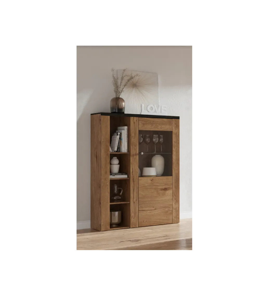 Komoda LARONA 100 cm o wybarwieniu dąb lefkas z kolorem touchwood*Helvetia New