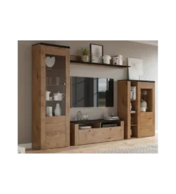 Komoda LARONA 100 cm o wybarwieniu dąb lefkas z kolorem touchwood*Helvetia New