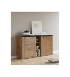 Komoda LARONA 155 cm o wybarwieniu dąb lefkas z kolorem touchwood*Helvetia Discount