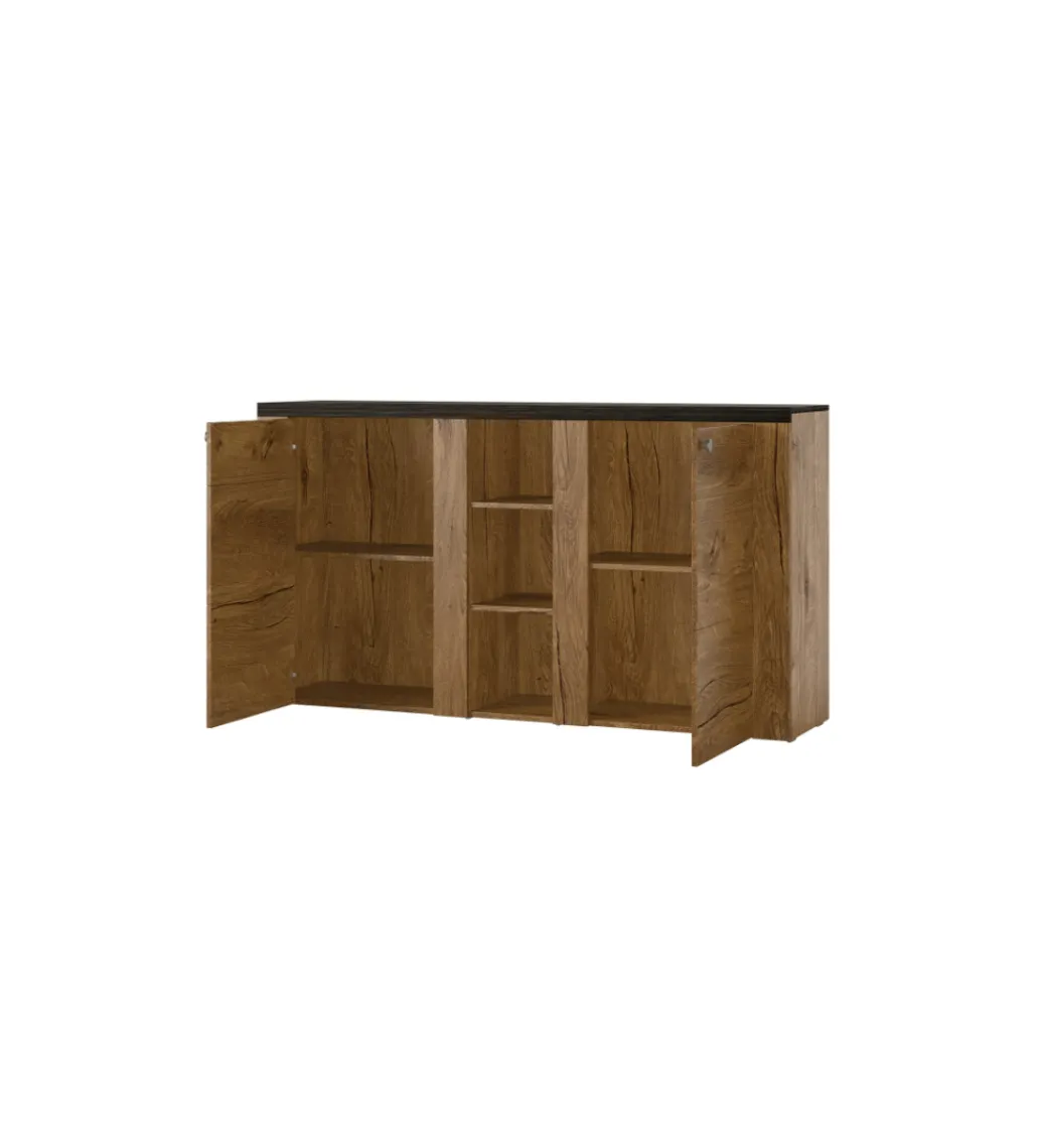 Komoda LARONA 155 Cm O Wybarwieniu Satin Nussbaum Z Kolorem Touchwood*Helvetia New