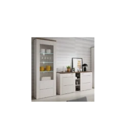 Komoda LARONA 155 cm o wybarwieniu Sonoma Trufel z kolorem Sibiu Larche*Helvetia Online