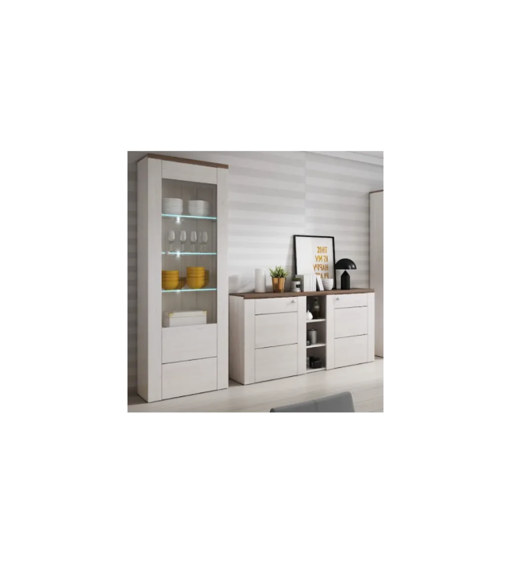 Komoda LARONA 155 cm o wybarwieniu Sonoma Trufel z kolorem Sibiu Larche*Helvetia Online