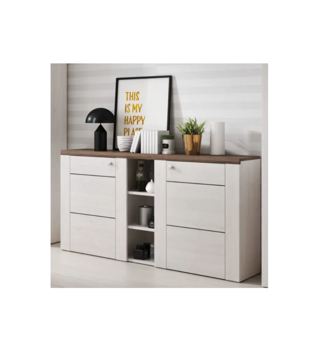 Komoda LARONA 155 cm o wybarwieniu Sonoma Trufel z kolorem Sibiu Larche*Helvetia Online