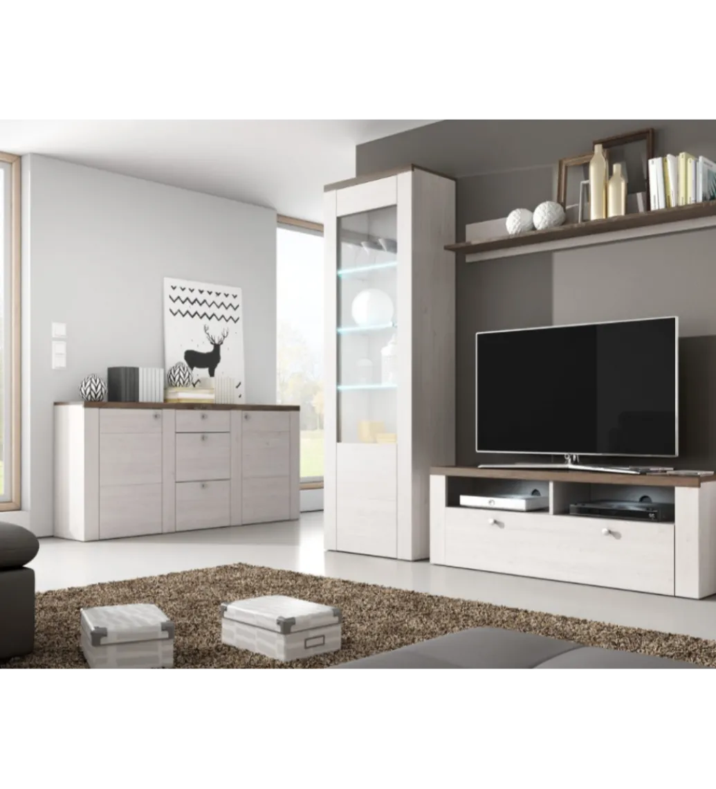 Komoda LARONA 176 cm o wybarwieniu Sonoma Trufel z kolorem Sibiu Larche*Helvetia Online