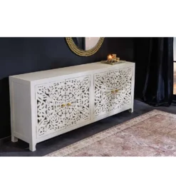 Komoda LYNX 170 cm drewno mango biała*Invicta Interior - przedsprzedaż Clearance