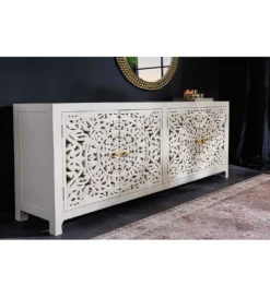 Komoda LYNX 170 cm drewno mango biała*Invicta Interior - przedsprzedaż Clearance