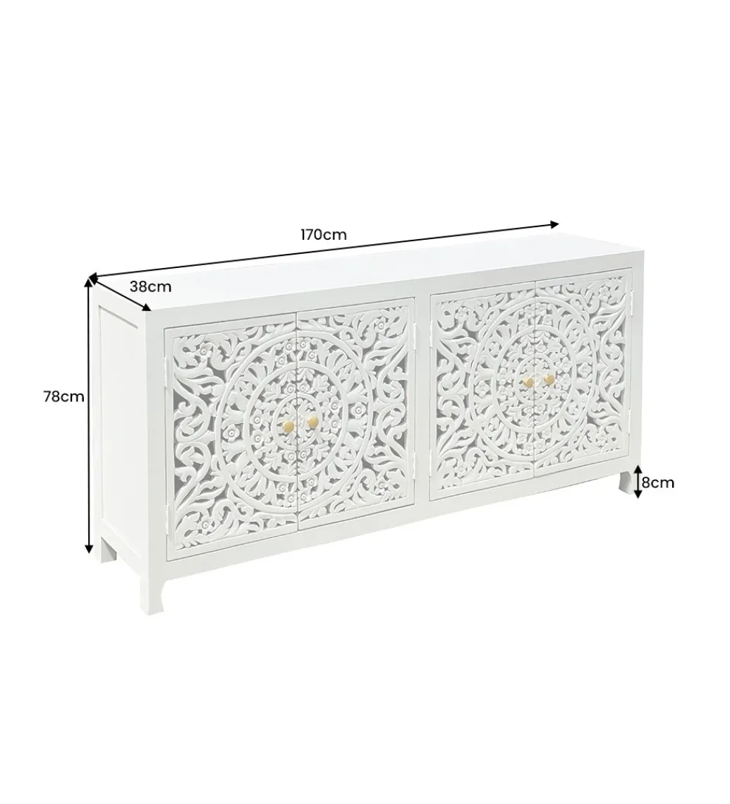 Komoda LYNX 170 cm drewno mango biała*Invicta Interior - przedsprzedaż Clearance
