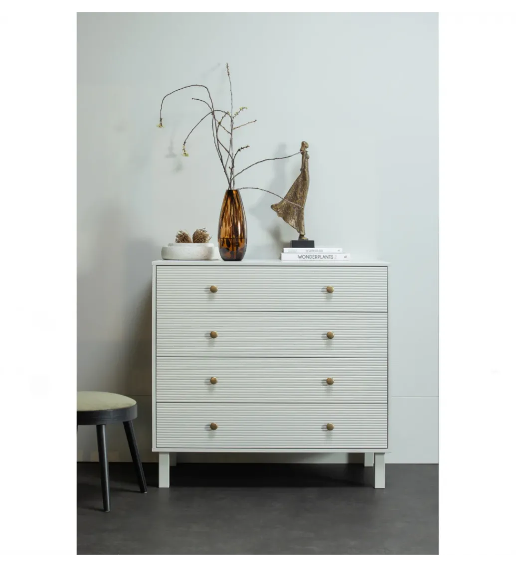 Komoda MADU 91 cm drewno sosna szara*WOOOD New