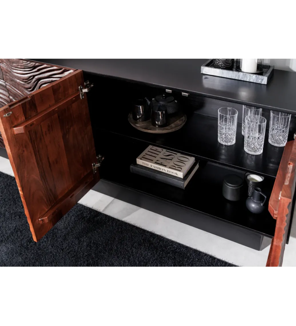 Komoda MARU 175 cm drewno akacja w kolorze ciemnego orzecha*Invicta Interior Clearance