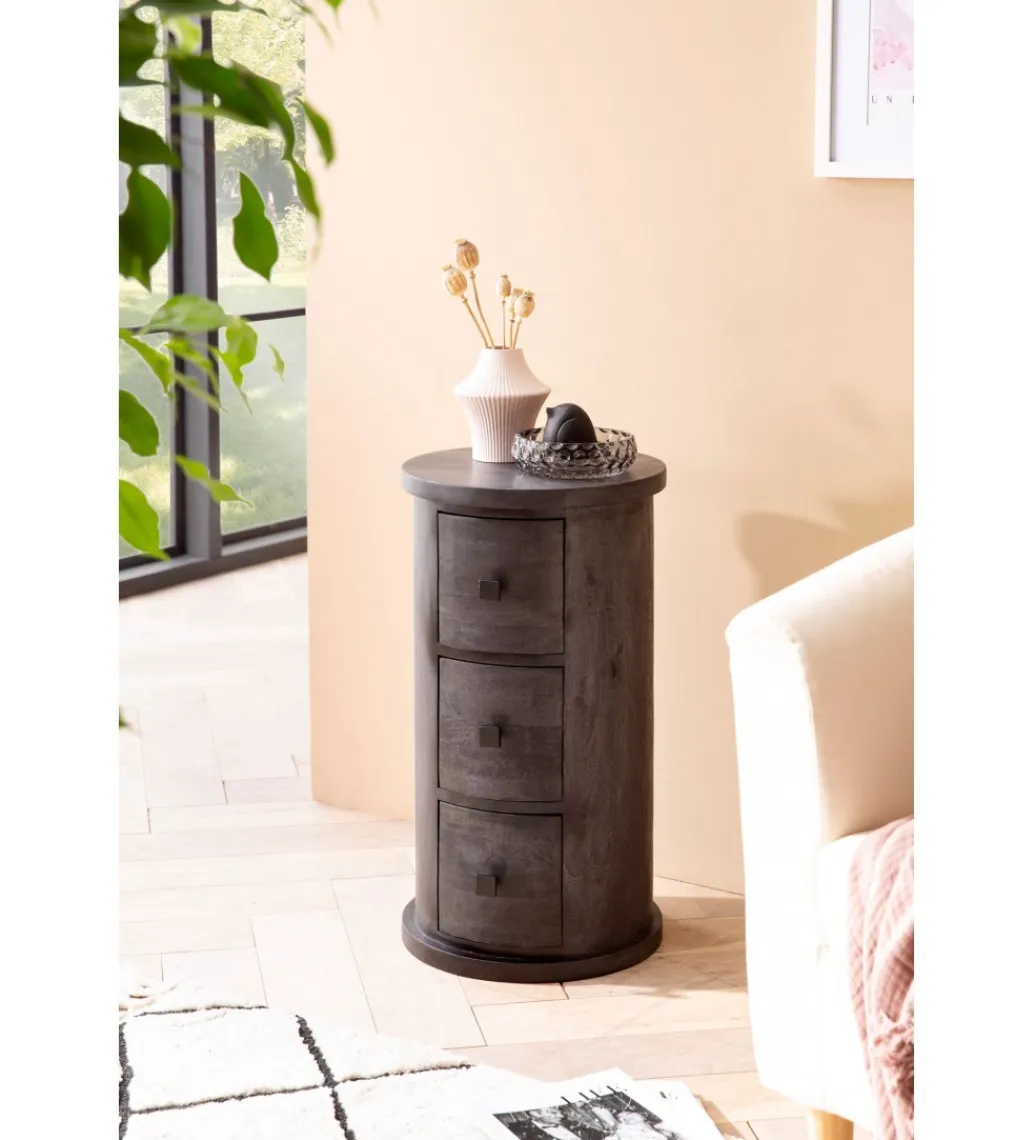 Komoda MIGA 34 cm drewno mango czarna*WOHNLING, GERMANY Outlet