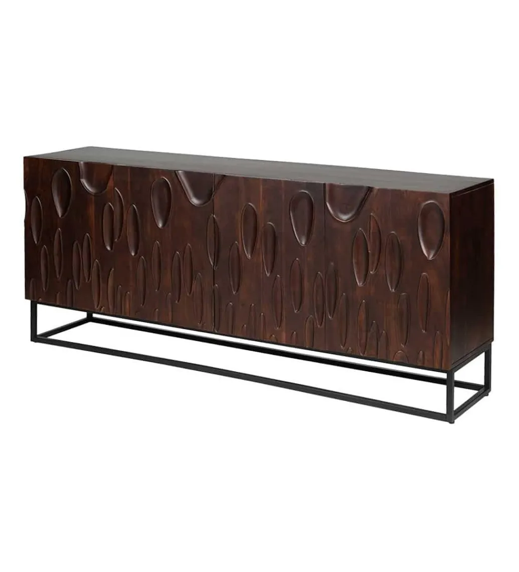 Komoda MIRNO 175 cm drewno akacja w kolorze ciemnego orzecha*Invicta Interior Sale