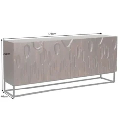 Komoda MIRNO 175 cm drewno akacja w kolorze ciemnego orzecha*Invicta Interior Sale