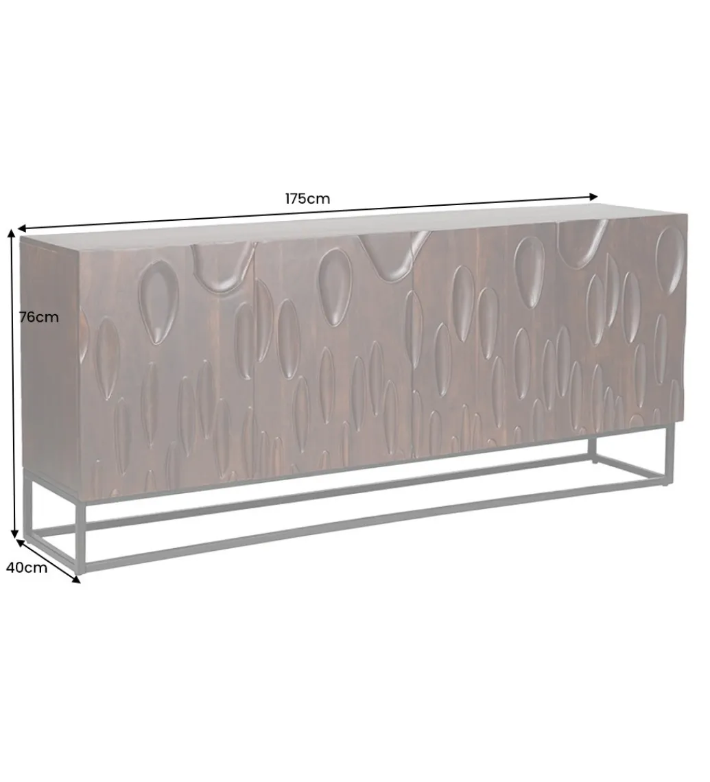 Komoda MIRNO 175 cm drewno akacja w kolorze ciemnego orzecha*Invicta Interior Sale