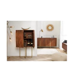 Komoda NAGOJA 160 cm drewno mango brąz*Invicta Interior Online