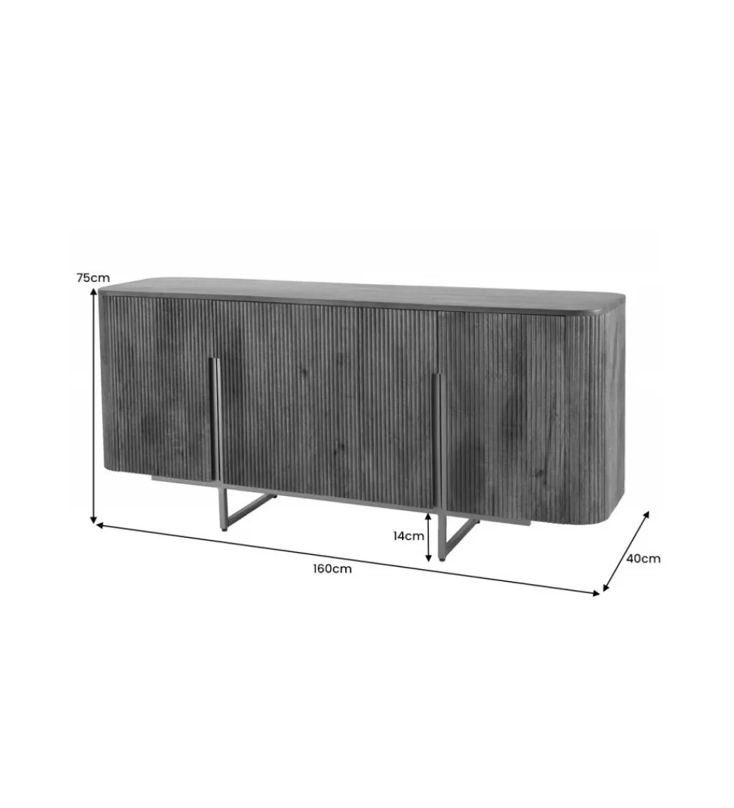 Komoda NAGOJA 160 cm drewno mango brąz*Invicta Interior Online