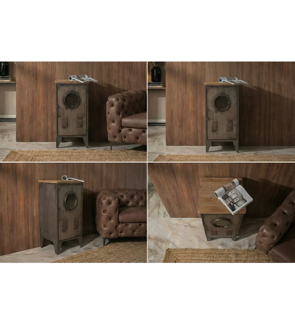 Komoda NAUTILUS 80 cm vintage brązowy*Invicta Interior - przedsprzedaż Discount