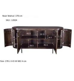 Komoda NOORK 170 cm w kolorze orzechowym*LF-Design