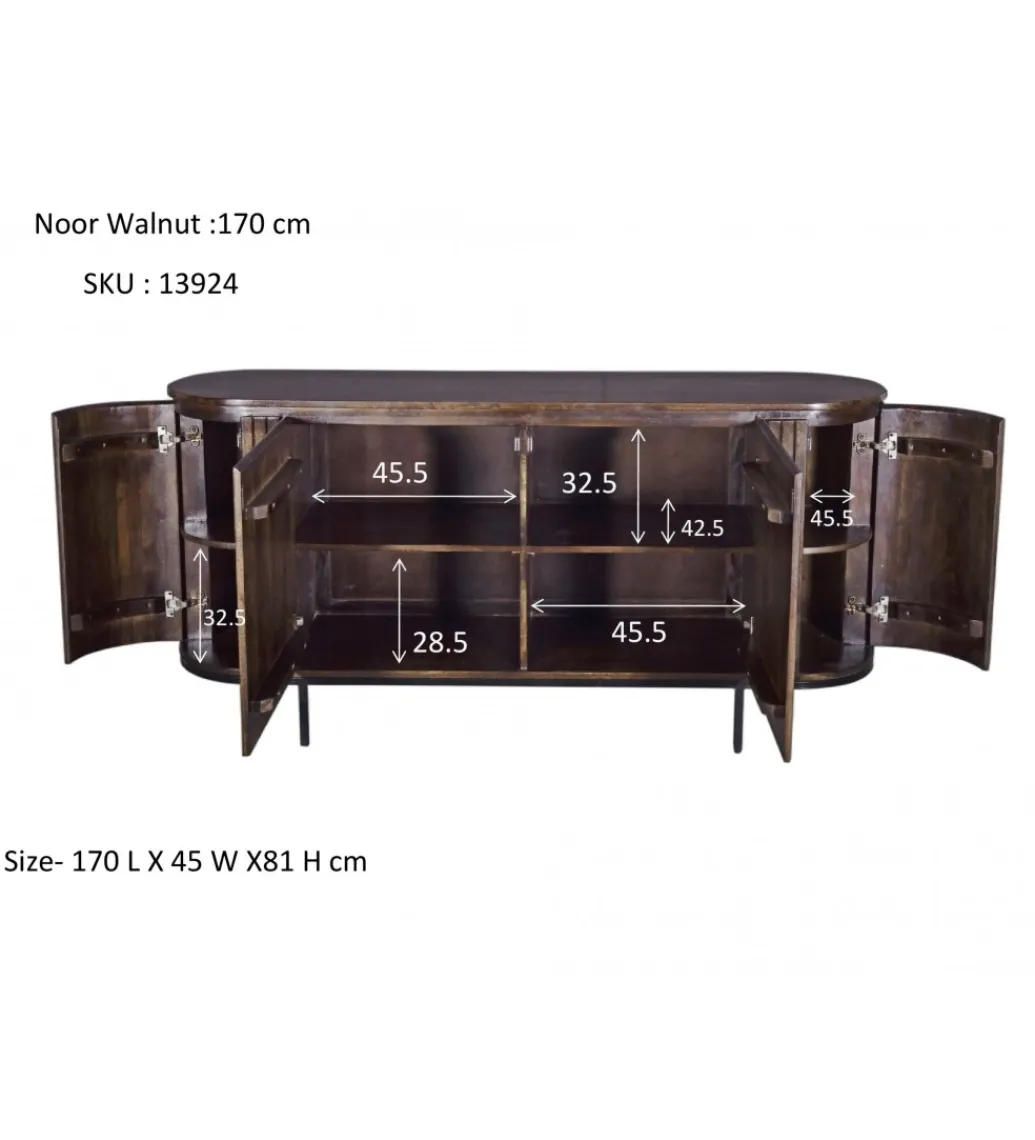 Komoda NOORK 170 cm w kolorze orzechowym*LF-Design