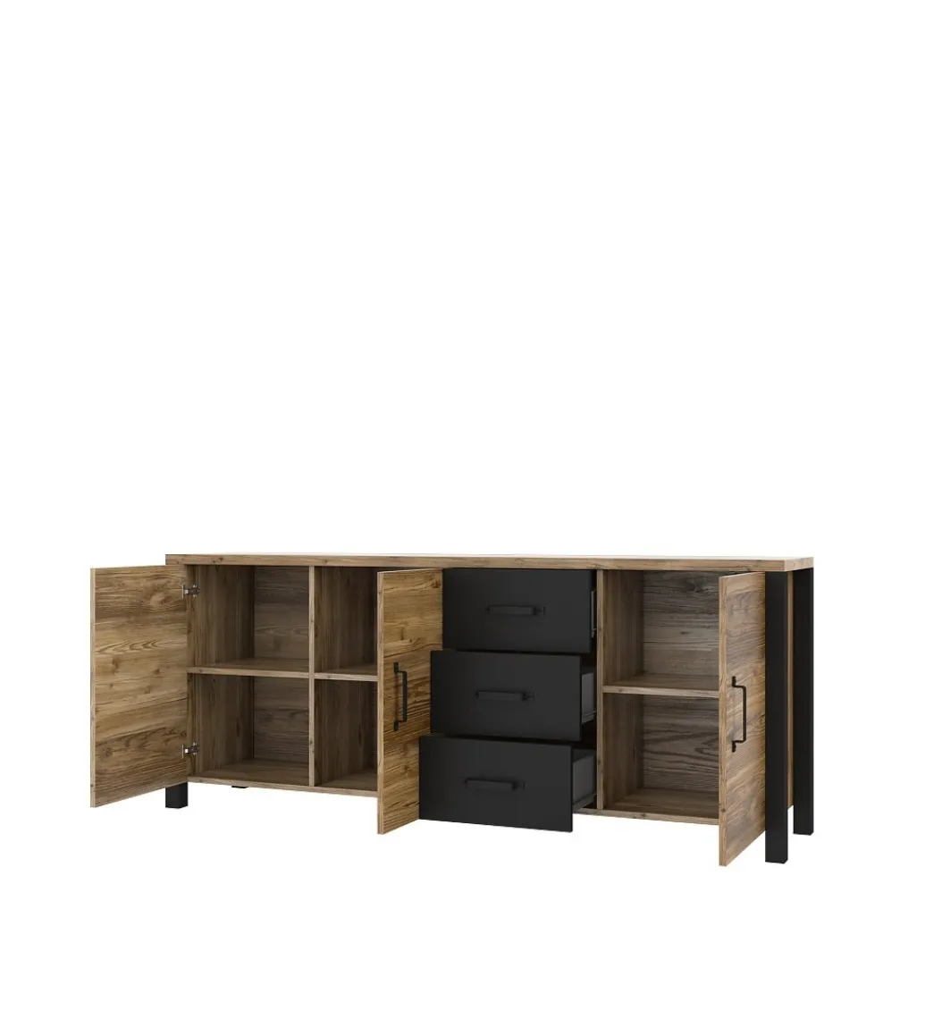 Komoda OLIN WM 192 cm w optyce świerku Appenzeller*Helvetia Hot