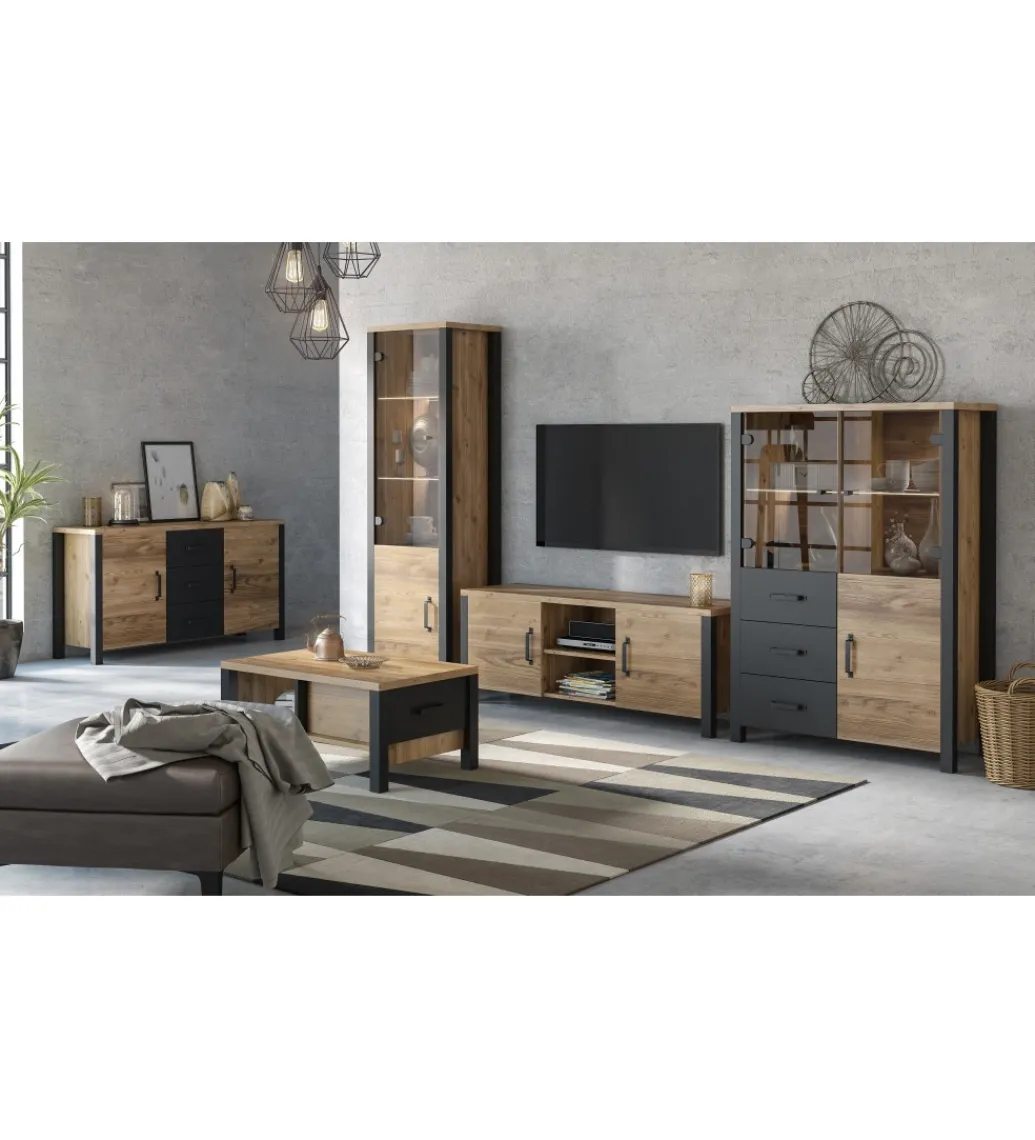Komoda OLIN WM 147 cm w optyce świerku Appenzeller*Helvetia Online