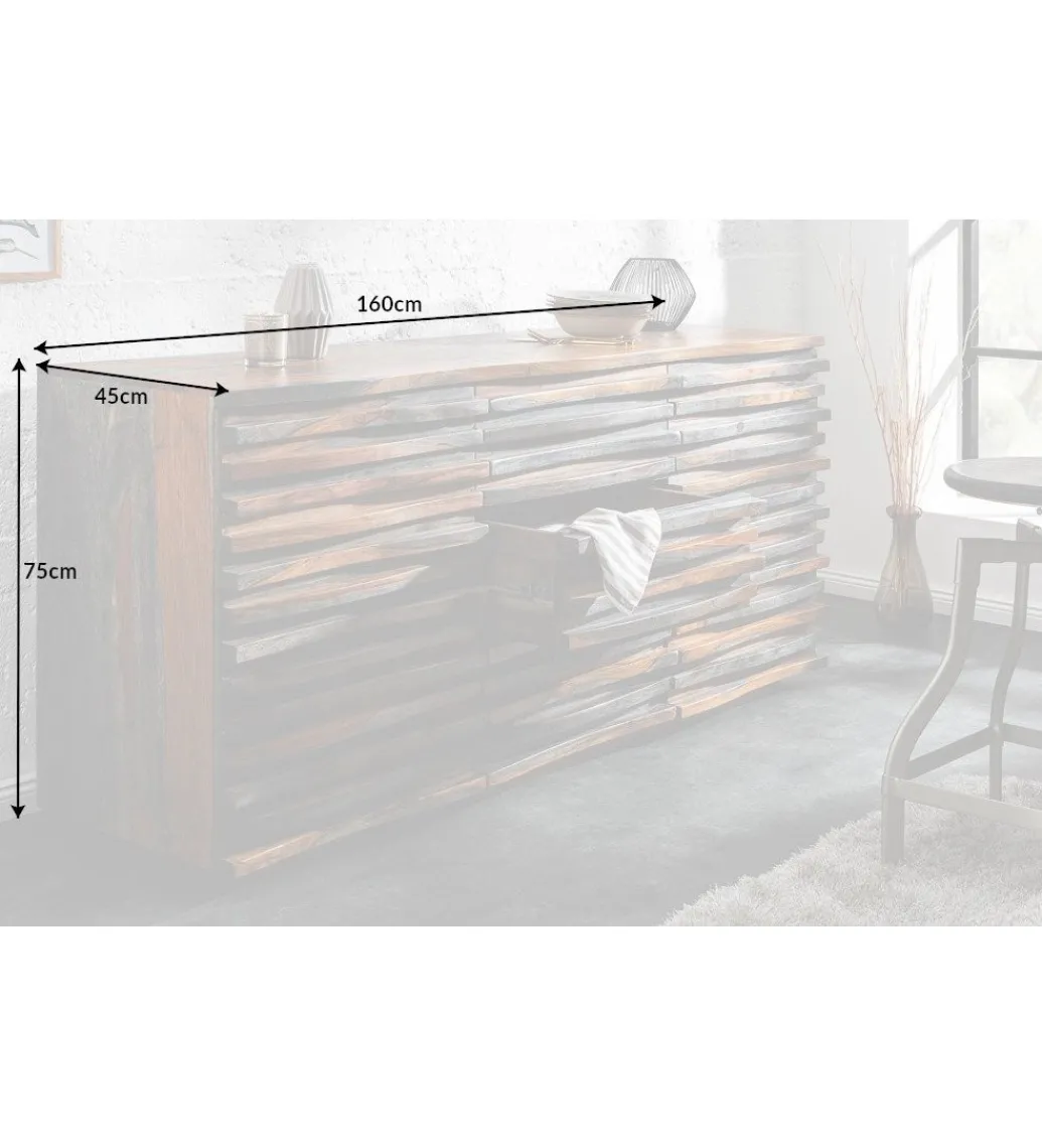 Komoda OMBRA Relief 160 cm drewno sheesham*Invicta Interior Sale