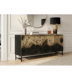 Komoda OXID 180 cm drewno mango czarno złota*Invicta Interior Sale