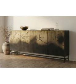 Komoda OXID 180 cm drewno mango czarno złota*Invicta Interior Sale