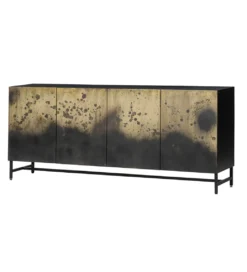 Komoda OXID 180 cm drewno mango czarno złota*Invicta Interior Sale